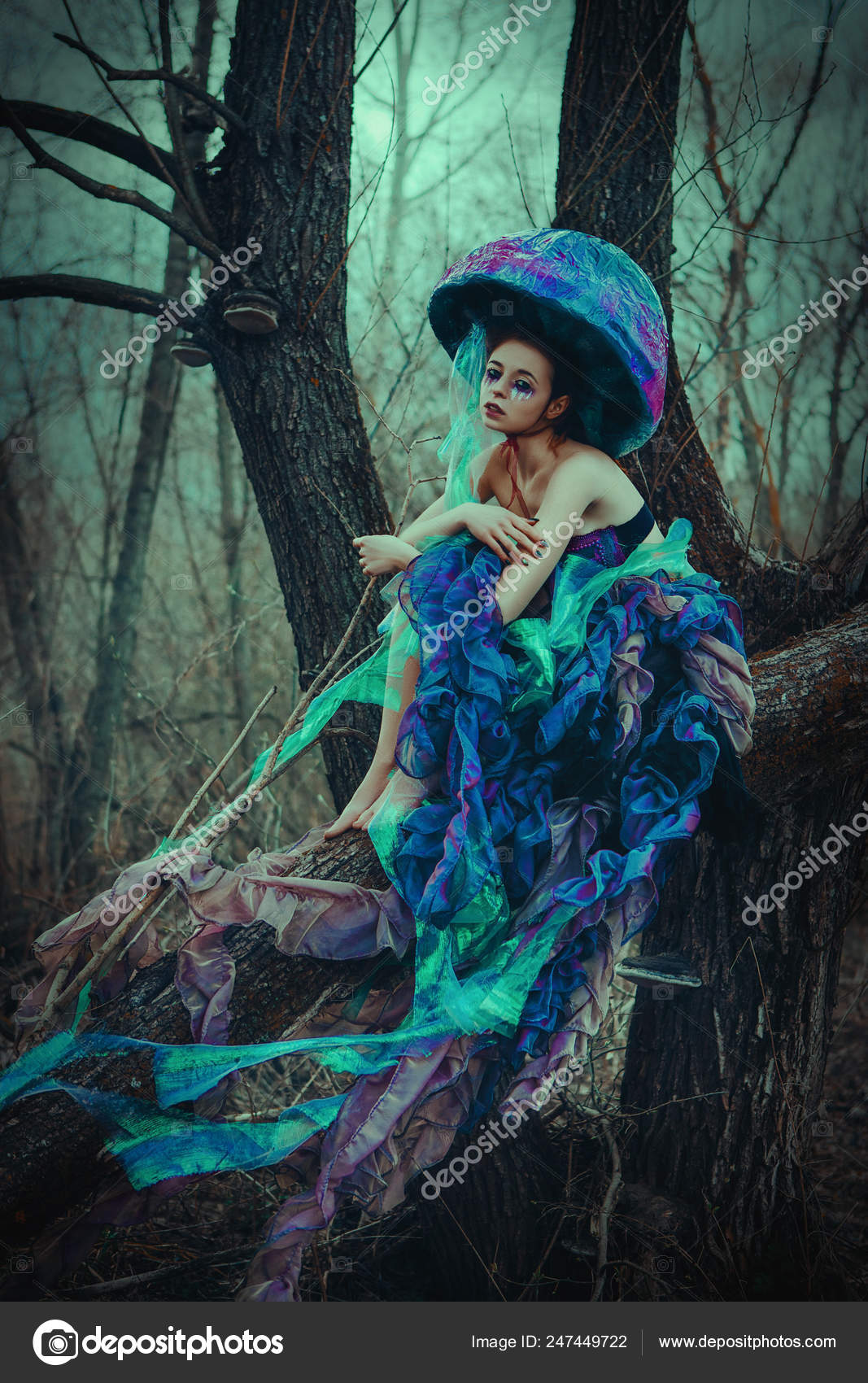 Model Posing Jellyfish Costume Stock Photo by ©KaterinaKlio 247449722